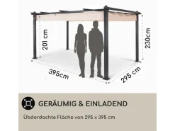 Pavillons|Blumfeldt Pantheon Pergola Vordach Gartenpavillon 3x4 m Aluminium Sonnendach Polyester