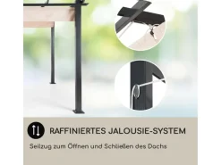 Pavillons|Blumfeldt Pantheon Pergola Vordach Gartenpavillon 3x4 m Aluminium Sonnendach Polyester