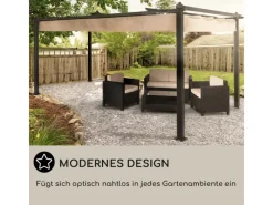 Pavillons|Blumfeldt Pantheon Pergola Vordach Gartenpavillon 3x4 m Aluminium Sonnendach Polyester