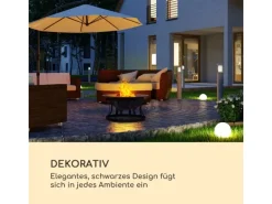 Feuerschalen|Blumfeldt Pentos 2-in-1-Feuerschale Ø 73 cm Funkenschutz Ø60cm Grill Gusseisen Schwarz