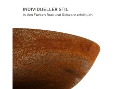 Feuerschalen|Blumfeldt Savage 2.0 Wide Feuerschale Grill Bambus-Schneidebrett Wetterschutz Braun