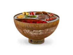 Blumfeldt Savage Feuerschale mit Grill Ø 60,5 cm Stahl Wetterschutz Rost* Online