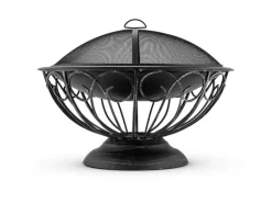 Blumfeldt Tulip Feuerschale Ø 75 cm Grill Feuerstelle Funkenschutz Stahl Antik-Schwarz* Sale