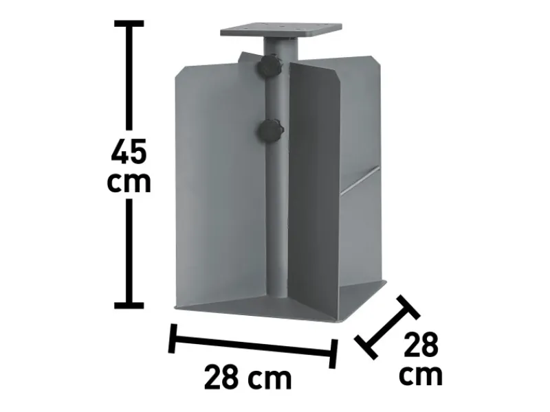 Sonnenschirme|Bodenanker Plomosa Stahl 28 cm x 28 cm x 45 cm