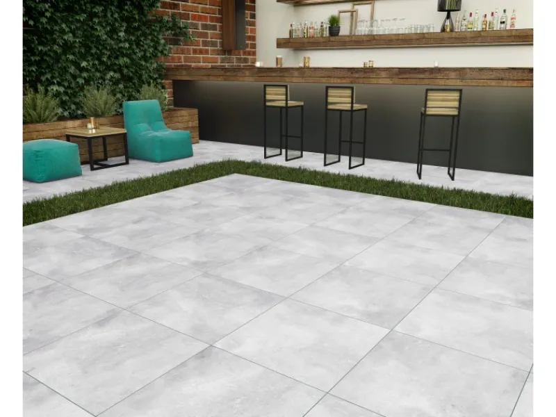 Outdoor Whirlpools|Bodenfliese Feinsteinzeug Grau 60 cm x 60 cm