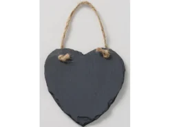 Boltze Gartendekoration|Dekoschild Herz 10 cm x 10 cm x 0,5 cm Dunkelgrau