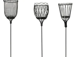 Boltze Gartendekoration|Gartenstab Novelle 3-fach Sortiert Schwarz Matt