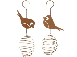 Boltze Gartendekoration|Vogelfutterstation Rouge Rost 2-fach Sortiert