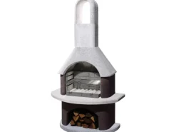 Buschbeck Grillkamine|Gartenkamine|Gartengrillkamin Milano Weiß-Braun