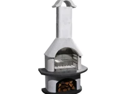 Buschbeck Grillkamine|Gartenkamine|Grillkamin Verona Weiß-Anthrazit