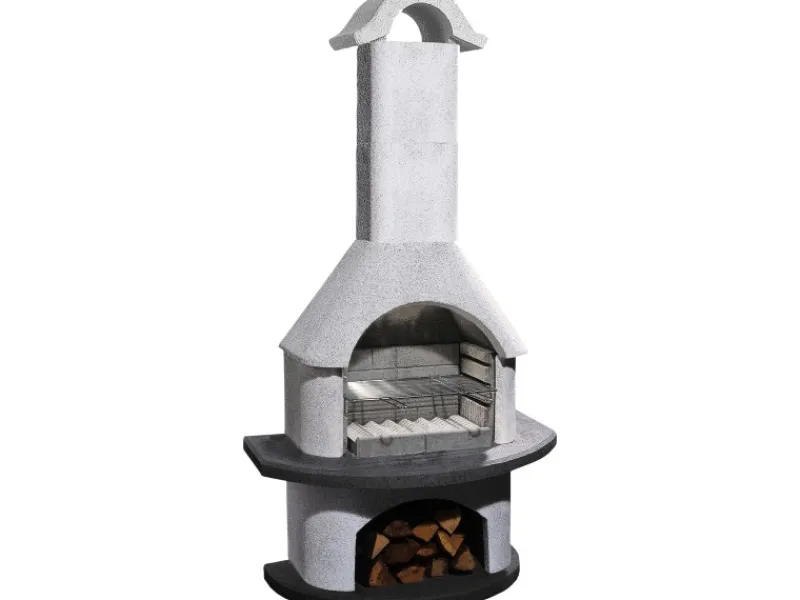 Buschbeck Grillkamine|Gartenkamine|Grillkamin Verona Weiß-Anthrazit