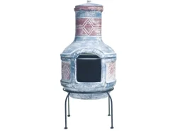 Buschbeck Feuerschalen|Gartenkamine|Mexiko-Grillkamin Geodesign Ton inkl. Grillrost