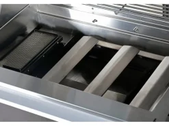 Outdoorküche Bradford aus Schwarzer Edelstahl mit Weißer Marmor-Platte*Buschbeck Best