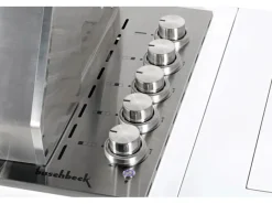 Outdoorküche Bradford aus Schwarzer Edelstahl mit Weißer Marmor-Platte*Buschbeck Best