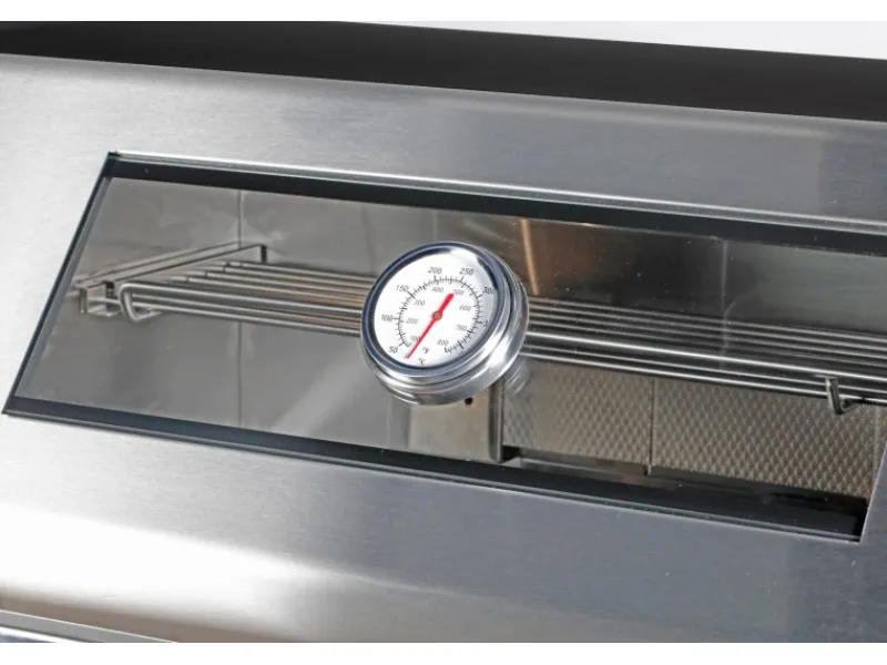 Buschbeck Outdoorküchen|Outdoorküche Brighton aus Schwarzer Edelstahl mit Marmor-Platte