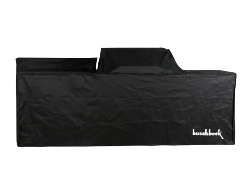 Buschbeck Outdoorküchen|Outdoorküche Brighton aus Schwarzer Edelstahl mit Marmor-Platte