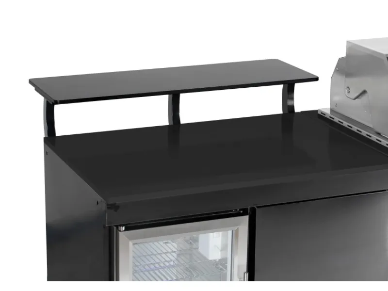 Buschbeck Outdoorküchen|Outdoorküche Brighton aus Schwarzer Edelstahl mit Marmor-Platte