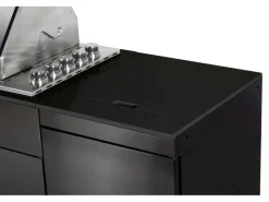 Buschbeck Outdoorküchen|Outdoorküche Brighton aus Schwarzer Edelstahl mit Marmor-Platte