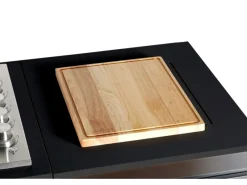 Buschbeck Outdoorküchen|Outdoorküche Brighton aus Schwarzer Edelstahl mit Marmor-Platte