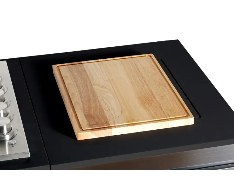 Buschbeck Outdoorküchen|Outdoorküche Brighton aus Schwarzer Edelstahl mit Marmor-Platte