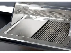 Buschbeck Outdoorküchen|Outdoorküche Brighton aus Schwarzer Edelstahl mit Marmor-Platte