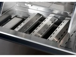 Buschbeck Outdoorküchen|Outdoorküche Brighton aus Schwarzer Edelstahl mit Marmor-Platte