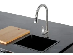 Buschbeck Outdoorküchen|Outdoorküche Derby aus Keramikverkleidung Weiß inkl. Wetterschutzhülle