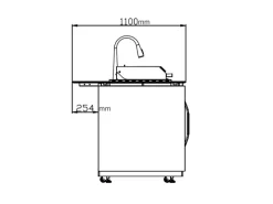 Buschbeck Outdoorküchen|Outdoorküche Derby aus Keramikverkleidung Weiß inkl. Wetterschutzhülle