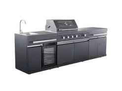 Outdoorküche King Range 112 cm x 282 cm x 58 cm Schwarz*Buschbeck Outlet