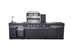 Outdoorküche King Range 112 cm x 282 cm x 58 cm Schwarz*Buschbeck Outlet