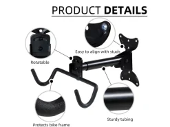 CCLIFE Fahrräder|Fahrrad Wandhalterung Faltbar Drehbar Ausziehbar Fahrradhalterung Wand MAX.35kg