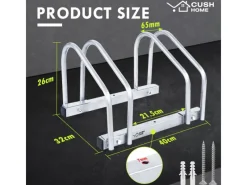 CCLIFE Fahrräder|Fahrradständer Boden für 2 Fahrräder mit Reifenbreiten bis 65mm
