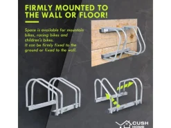 CCLIFE Fahrräder|Fahrradständer Boden für 2 Fahrräder mit Reifenbreiten bis 65mm