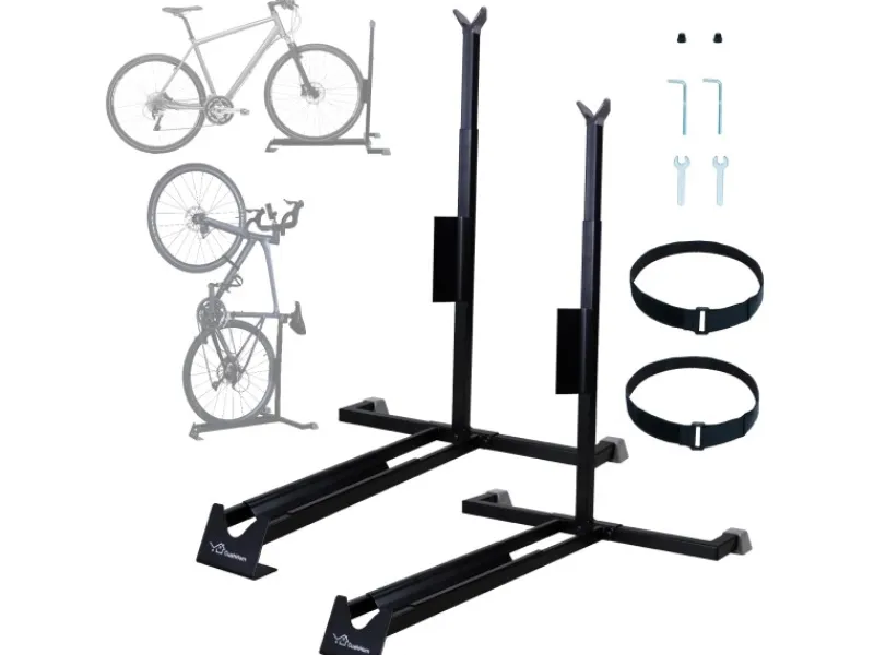 CCLIFE Fahrräder|Fahrradständer Boden 2 Stück Vertikaler und Horizontaler Fahrradhalterung Hochkant Höhenverstellbarer