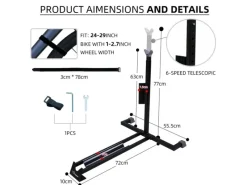 CCLIFE Fahrräder|Fahrradständer Boden 2 Stück Vertikaler und Horizontaler Fahrradhalterung Hochkant Höhenverstellbarer