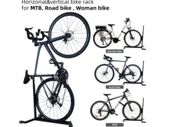 CCLIFE Fahrräder|Fahrradständer Boden 2 Stück Vertikaler und Horizontaler Fahrradhalterung Hochkant Höhenverstellbarer