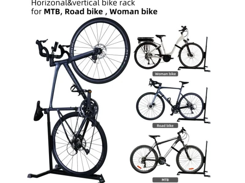 CCLIFE Fahrräder|Fahrradständer Boden 2 Stück Vertikaler und Horizontaler Fahrradhalterung Hochkant Höhenverstellbarer