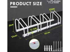 CCLIFE Fahrräder|Fahrradständer Boden für 4 Fahrräder mit Reifenbreiten bis 65mm