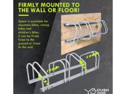 CCLIFE Fahrräder|Fahrradständer Boden für 4 Fahrräder mit Reifenbreiten bis 65mm