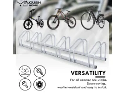 CCLIFE Fahrräder|Fahrradständer Boden für 6 Fahrräder mit Reifenbreiten bis 65mm