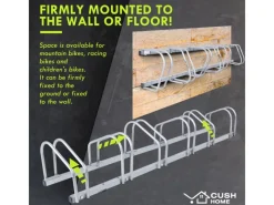 CCLIFE Fahrräder|Fahrradständer Boden für 6 Fahrräder mit Reifenbreiten bis 65mm