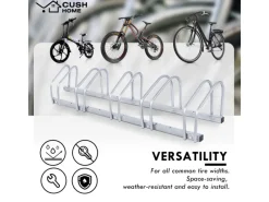 CCLIFE Fahrräder|Fahrradständer Boden für 5 Fahrräder mit Reifenbreiten bis 65mm