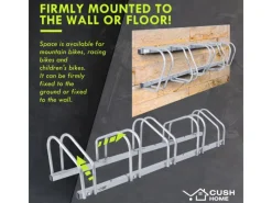 CCLIFE Fahrräder|Fahrradständer Boden für 5 Fahrräder mit Reifenbreiten bis 65mm