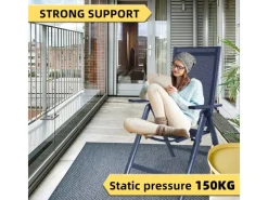 CCLIFE Gartenstühle|Gartenstühle Alu 2er Set Gartenstuhl Hochlehner Klappbar Balkonstühle 7-Fach Verstellbar bis 150kg Dunkelgrau Modell RelaxPro CushHom