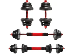 Hanteln Set 2er Kurzhanteln Langhanteln Verstellbar 20kg Hantelset Professionell Dumbbell mit Verbindungsstahlrohr Gewichten*CCLIFE Hot