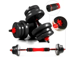 Hanteln Set 2er Kurzhanteln Langhanteln Verstellbar 20kg Hantelset Professionell Dumbbell mit Verbindungsstahlrohr Gewichten*CCLIFE Hot