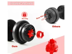 Hanteln Set 2er Kurzhanteln Langhanteln Verstellbar 20kg Hantelset Professionell Dumbbell mit Verbindungsstahlrohr Gewichten*CCLIFE Hot