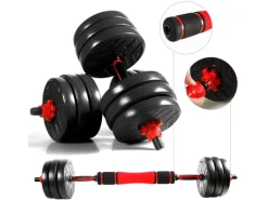 CCLIFE Fitnessgeräte|Hanteln Set 2er Kurzhanteln Langhanteln Verstellbar 30kg Hantelset Professionell Dumbbell mit Verbindungsstahlrohr Gewichten