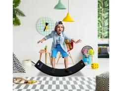 CCLIFE Fitnessgeräte|Holz Balance Board Wackelbrett Kinder Baby3 Jahre mit EVA Matte Montessori Spielzeug 85x30cm