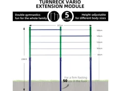 CCLIFE Fitnessgeräte|Reckstange Outdoor Turnreck bis 150kg Höhenverstellbar Doppelte Blau